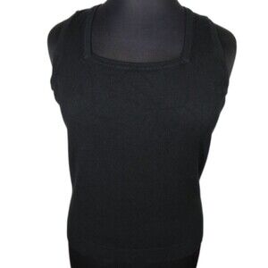 Lane Bryant Women's Black Square Neck Sleeveless Fitted Sweater Plus 18-20
